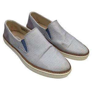 Ugg Australia Adley Boat Shoes Slip On Sneaker Women Blue Stripe Canvas Size 6.5